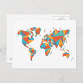 Abstrakt geometrische Weltkarte Postkarte (Vorne/Hinten)