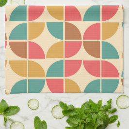 Abstrakt Geometrischer Aquamariner Senf aus der Mi Geschirrtuch