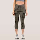 Abstrakt geometrischer dunkler Schatten Capri Leggings (Vorderseite)