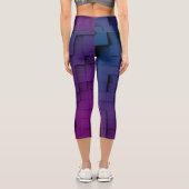 Abstrakt geometrischer dunkler Schatten Capri Leggings (Rückseite)