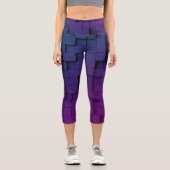 Abstrakt geometrischer dunkler Schatten Capri Leggings (Vorderseite)