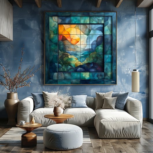 Abstrakt Geometrischer Kubismus - Viviane Landscha Poster