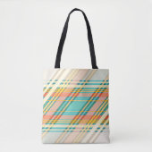 Abstrakt geometrischer Tartan-Muster Wiederverwend Tasche (Vorderseite)