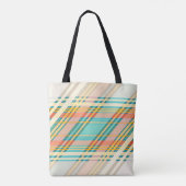 Abstrakt geometrischer Tartan-Muster Wiederverwend Tasche (Rückseite)