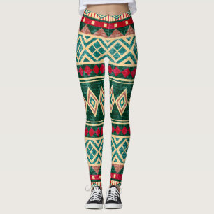 Abstrakt Geometrisches afrikanisches Stilmuster Leggings