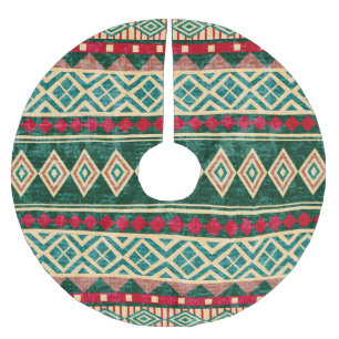 Abstrakt Geometrisches afrikanisches Stilmuster Polyester Weihnachtsbaumdecke