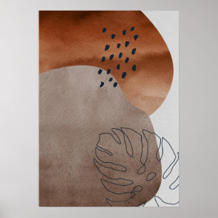 Abstrakt Geometrisches Botanisches Leaf Wall Art P Poster