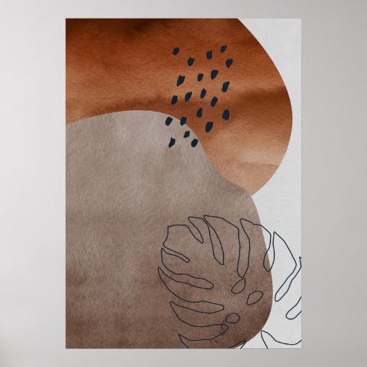 Abstrakt Geometrisches Botanisches Leaf Wall Art P Poster (Vorne)