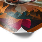 Abstrakt Geometrisches Dog-Portrait - Digitale Kun Fotodruck (Ecke)