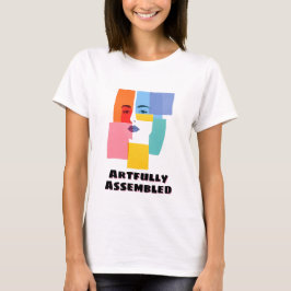 Abstrakt Geometrisches Frauenportrait T-Shirt