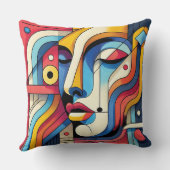 Abstrakt Geometrisches Gesichtsdesign - fett und l Kissen (Rückseite)