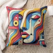 Abstrakt Geometrisches Gesichtsdesign - fett und l Kissen (Decke)