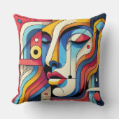 Abstrakt Geometrisches Gesichtsdesign - fett und l Kissen (Vorderseite)