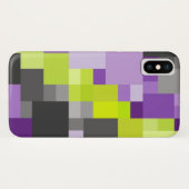 Abstrakt Geometrisches Lila-grünes Muster Case-Mate iPhone Hülle (Rückseite (Horizontal))