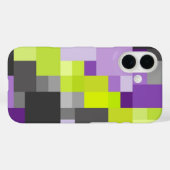 Abstrakt Geometrisches Lila-grünes Muster Case-Mate iPhone Hülle (Rückseite (Horizontal))