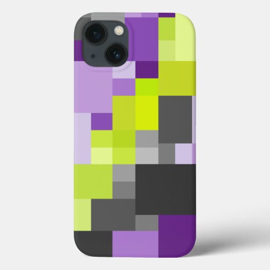 Abstrakt Geometrisches Lila-grünes Muster Case-Mate iPhone Hülle (Rückseite)