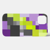 Abstrakt Geometrisches Lila-grünes Muster Case-Mate iPhone Hülle (Rückseite (Horizontal))