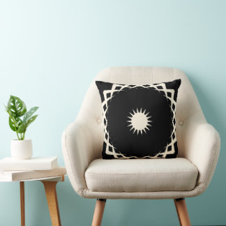Abstrakt Geometrisches Mandala Sunburst Design Kissen