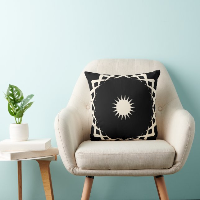 Abstrakt Geometrisches Mandala Sunburst Design Kissen (Stuhl )