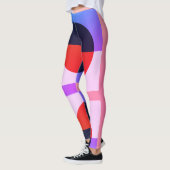 Abstrakt Geometrisches Mehrfarbendesign Leggings (Links)