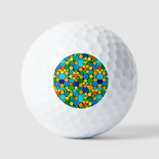 Abstrakt geometrisches Mosaikmuster Golfball (Vorderseite)