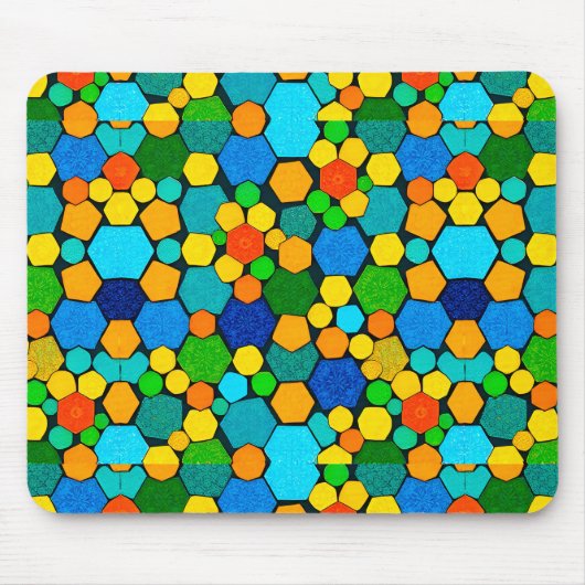 Abstrakt geometrisches Mosaikmuster Mousepad (Vorne)