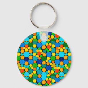 Abstrakt geometrisches Mosaikmuster Schlüsselanhänger