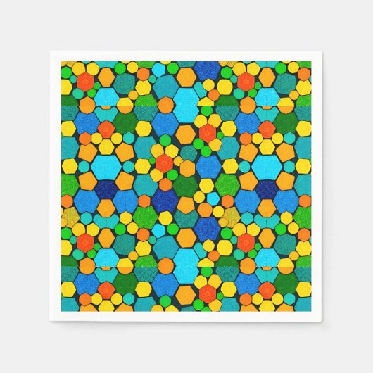Abstrakt geometrisches Mosaikmuster Serviette (Vorderseite)