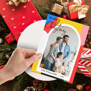 Abstrakt Geometrisches Muster Foto Frohe Weihnacht Feiertagspostkarte