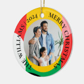 Abstrakt Geometrisches Muster Foto Frohe Weihnacht Keramik Ornament (Links)