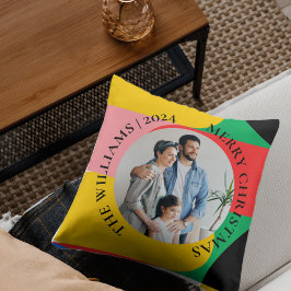 Abstrakt Geometrisches Muster Foto Frohe Weihnacht Kissen