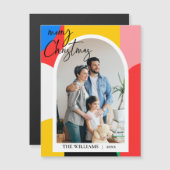 Abstrakt Geometrisches Muster Foto Frohe Weihnacht Magnetkarte (Vorne/Hinten)