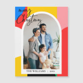 Abstrakt Geometrisches Muster Foto Frohe Weihnacht Magnetkarte (Vorderseite)