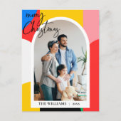 Abstrakt Geometrisches Muster Foto Frohe Weihnacht Postkarte (Vorderseite)
