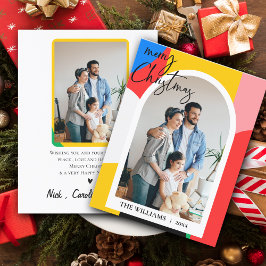 Abstrakt Geometrisches Muster Foto Frohe Weihnacht Postkarte