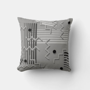 Abstrakt geometrisches Muster Grau Kissen