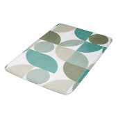 Abstrakt geometrisches Muster grün Aquamarin Badematte (Schrägansicht)