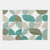 Abstrakt geometrisches Muster grün Aquamarin Geschirrtuch (Horizontal)