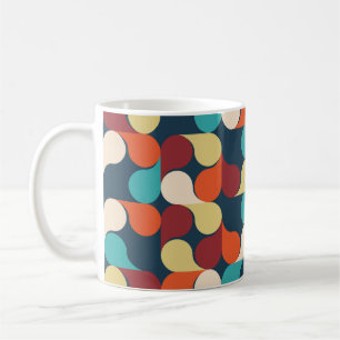 Abstrakt Geometrisches Muster mit Blätter, Tropfen Kaffeetasse
