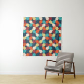 Abstrakt Geometrisches Muster mit Blätter, Tropfen Wandteppich (Beispiel (Horizontal))