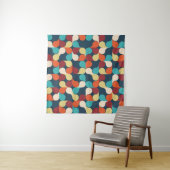 Abstrakt Geometrisches Muster mit Blätter, Tropfen Wandteppich (Beispiel)