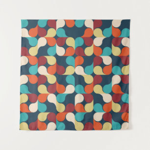Abstrakt Geometrisches Muster mit Blätter, Tropfen Wandteppich