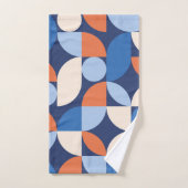 Abstrakt geometrisches Muster Orange Blue Badhandtuch Set (Handtuch)