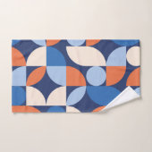 Abstrakt geometrisches Muster Orange Blue Badhandtuch Set (Handtuch)