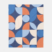Abstrakt geometrisches Muster Orange Blue Fleecedecke (Vorderseite)
