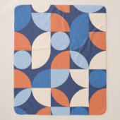 Abstrakt geometrisches Muster Orange Blue Sherpadecke (Vorderseite)