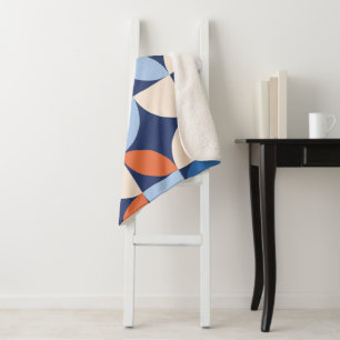 Abstrakt geometrisches Muster Orange Blue Sherpadecke