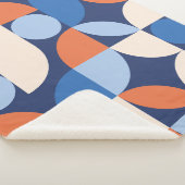 Abstrakt geometrisches Muster Orange Blue Sherpadecke (3/4)
