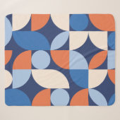 Abstrakt geometrisches Muster Orange Blue Sherpadecke (Vorderseite (Horizontal))