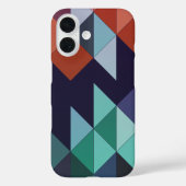 Abstrakt Geometrisches Navy Green Brown Elegant Case-Mate iPhone Hülle (Rückseite)